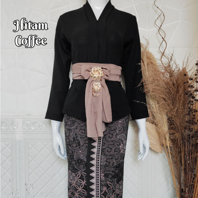 NEW Setelan Kebaya Kartini Airflow Lengan Panjang / Kebaya+Kamen+Selendang / Setelan Kebaya Bali / S