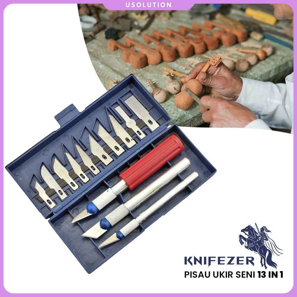 

KNIFEZER Set Pisau Ukir Seni 13 in 1 Crafting Knife 3 Handle - A-003