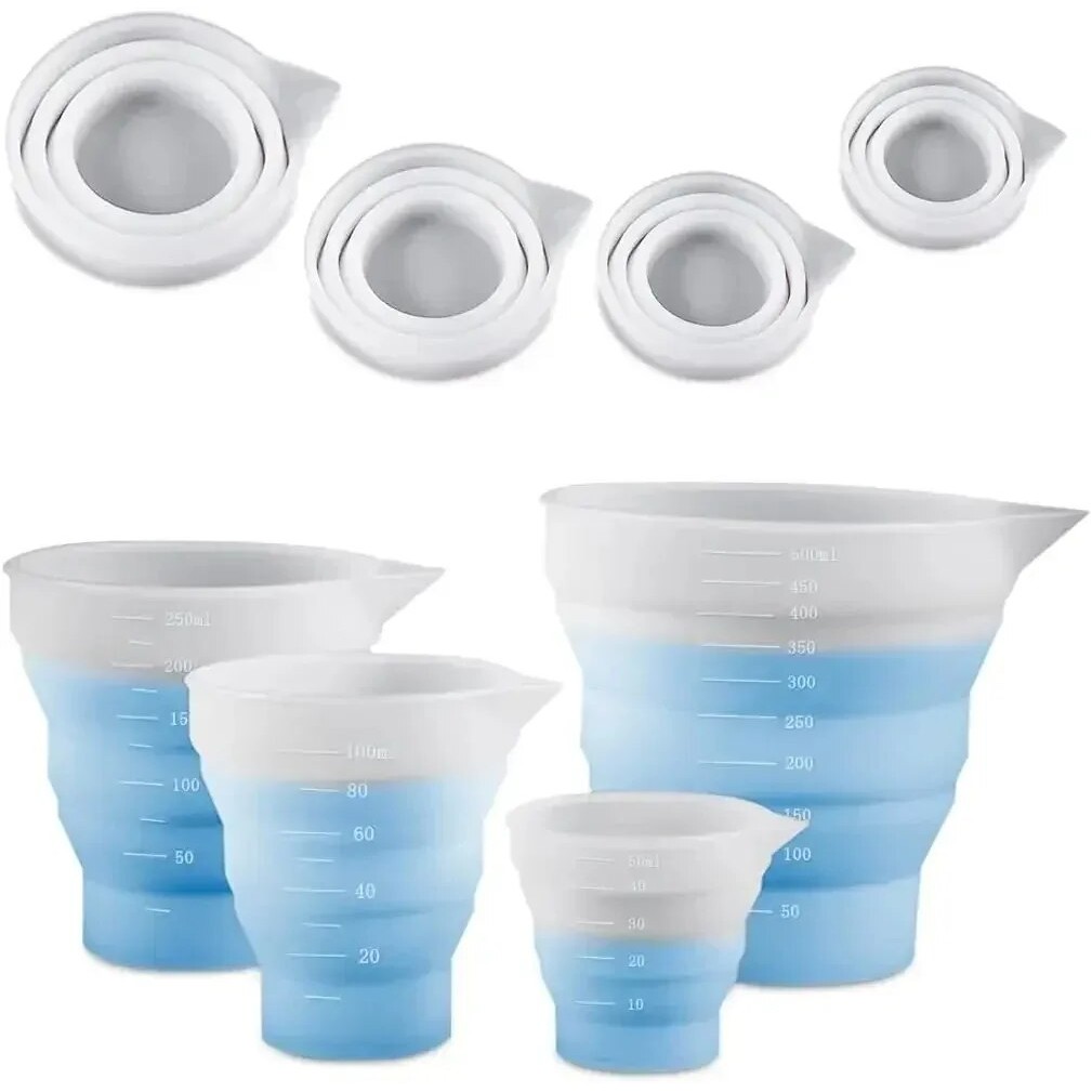 

50-500ml Foldable Silicone Measuring Cup Multi-spec Portable Liquid Container Silicone Mixing Cup For DIY Epoxy Resin Jewelry H