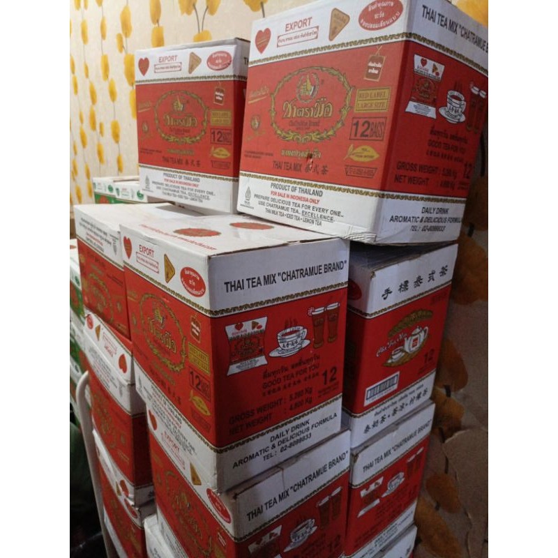 

Per DUS Thai Tea Original 400g per DUS isi 12 bungkus / Halal & BPOM