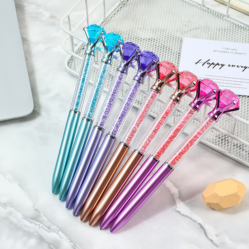 

10Pcs/Lot Cute Crystal Diamond Ballpoint Pen Fairy Quicksand Writing 0.7mm Blue Ink Ball Pens School Office Stationery Supplies