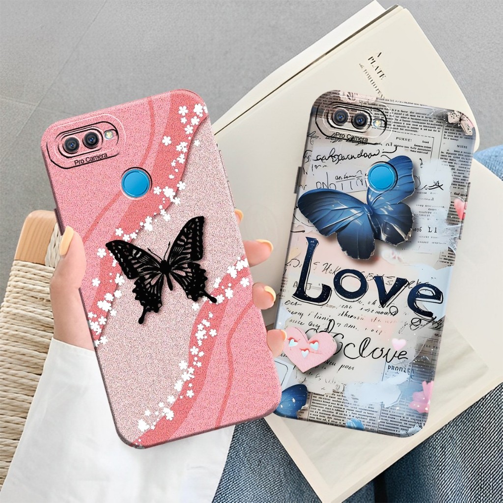 Softcase OPPO A5S/A12/ A7/A11K/OPPO F9/REALME 2 PRO Motif Kupu Kupu Aesthetic Cantik - Case Oppo - c