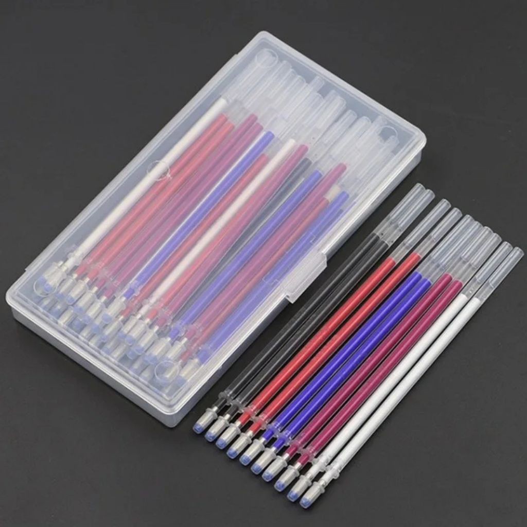 

New Pen Pola Panas Pulpen Penanda Kain Heat Erasable Pen Isi 40 pcs + 1 CasePremium