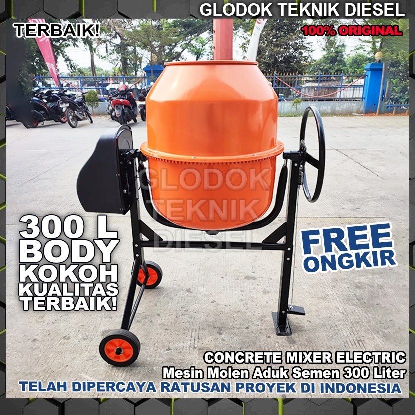 

Mesin Molen Listrik Pengaduk Semen 300 Liter Concrete Mixer Electric Machine 300 L Original TERBAIK