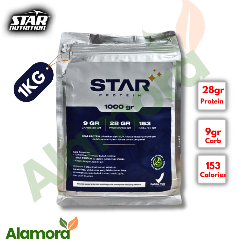 STAR PROTEIN Whey Protein Bubuk Kedelai murni Susu Suplemen  Fitnes 1000 Gram