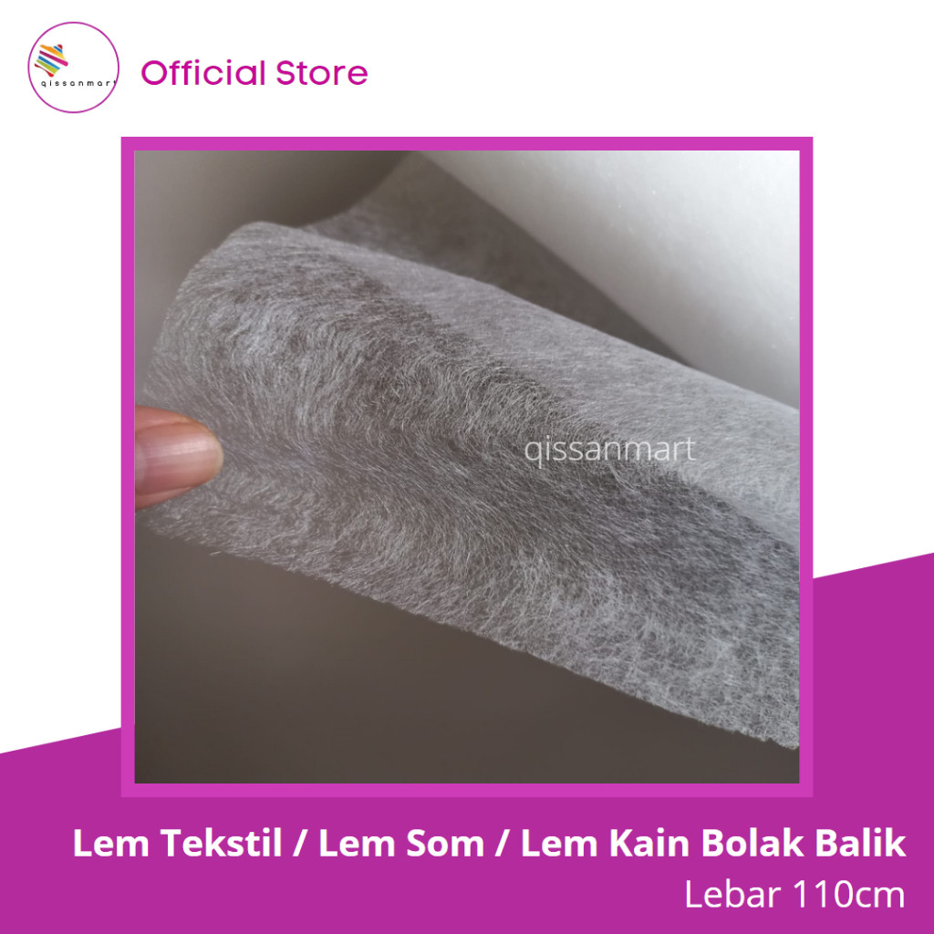Lem Tekstil, Lem Sum, Lem Kain 2 Sisi, Perekat Kain Bolak Balik, Perekat Kain 2 Sisi, Lebar 110 Cm