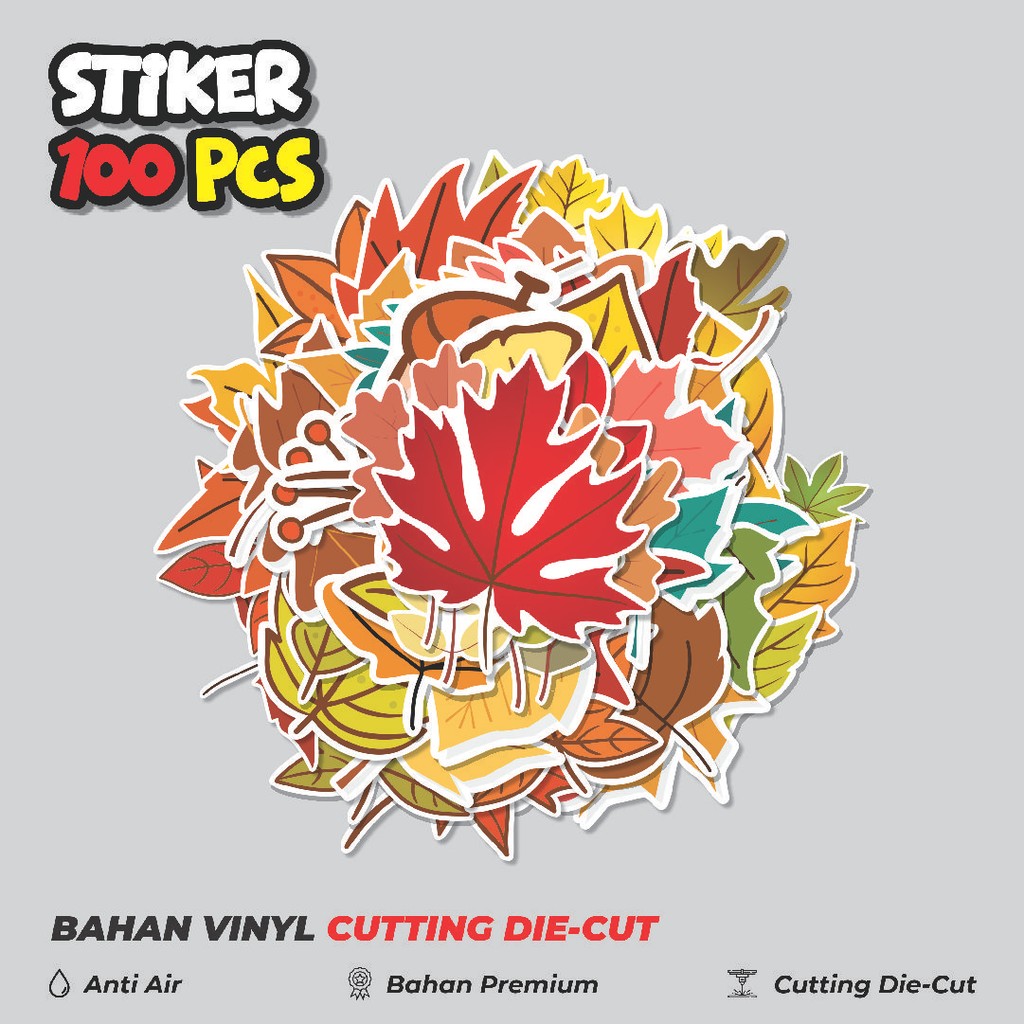 

Terbaru! 50 pcs Stiker Daun Musim Gugur Dekorasi Lucu Kreatif untuk Notebook, Skateboard, HP
