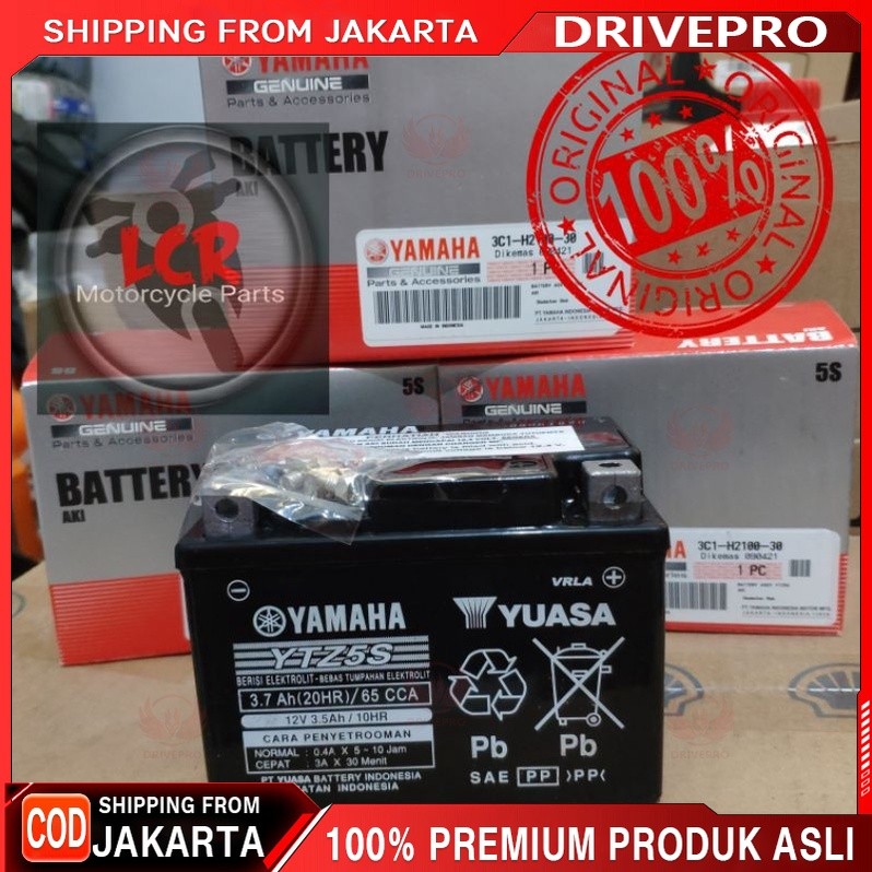 [ %] READY STOK Aki Kering Motor YTZ5S Yuasa Asli Yamaha Vixion, Fino, Mio J, Mio Z, Mio GT, Soul, M
