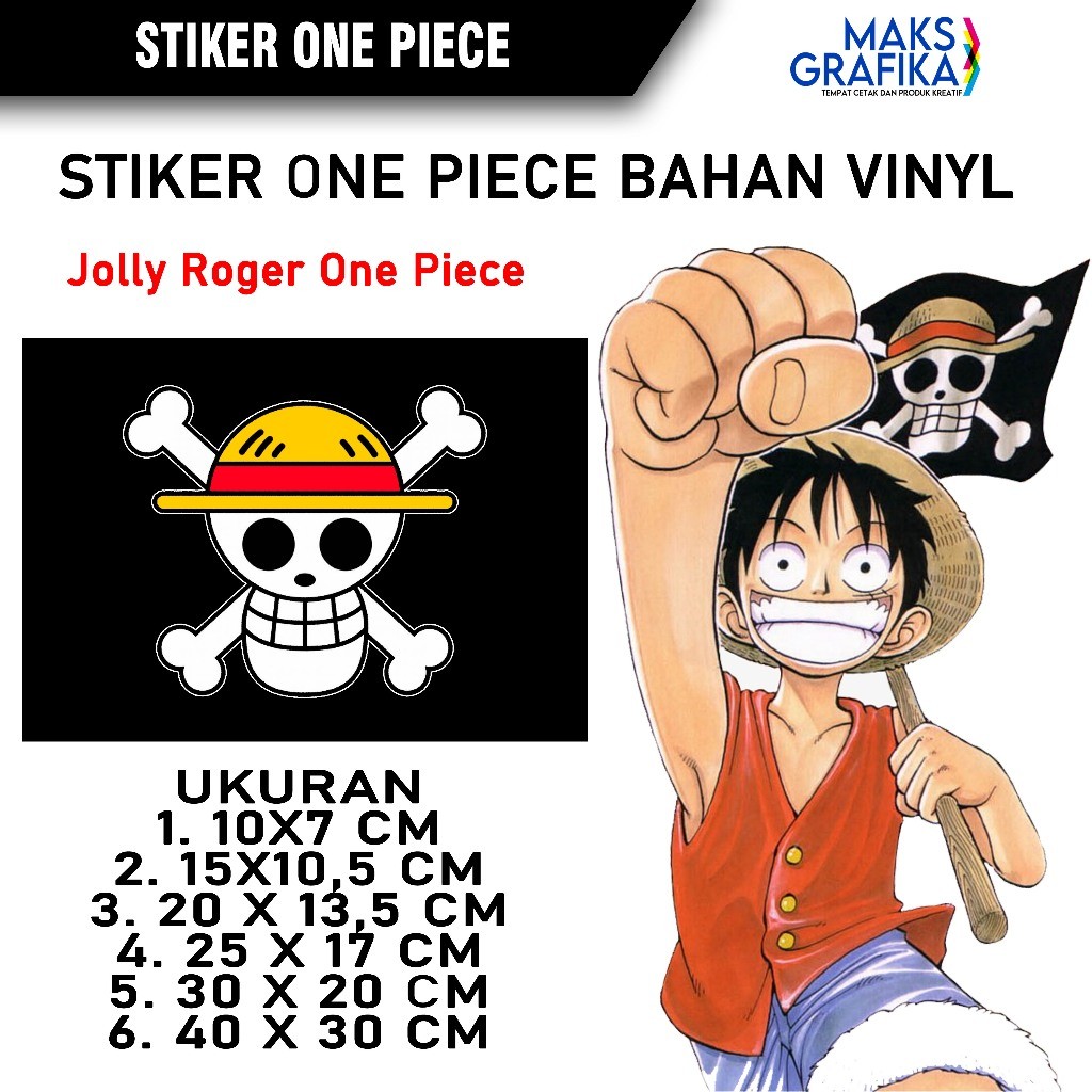 

STIKER ONE PIECE - TEMA JOLLY ROGER ONE PIECE BAHAN VINYL