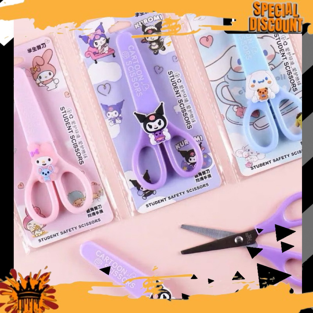 

NEW GUNTING ANAK Karakter Lucu untuk | Gunting Sekolah Aman + Penutup | Gunting Kertas Belajar DIY EVN