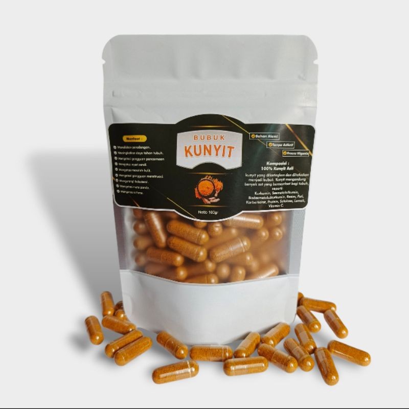 Kapsul kunyit bubuk original kunir tanpa campuran