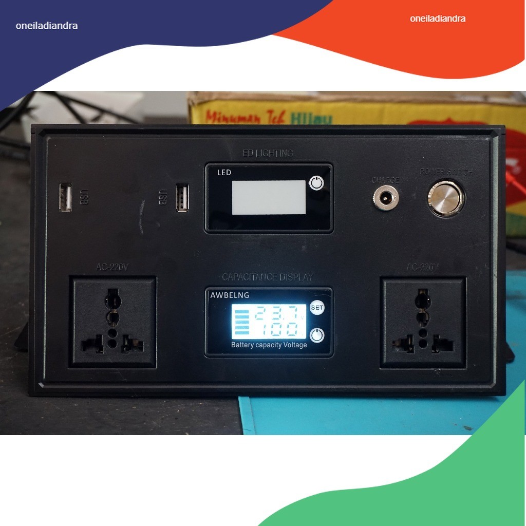 Mesin DIY Genset Portable Power Station Inverter DC 24V to AC 220v