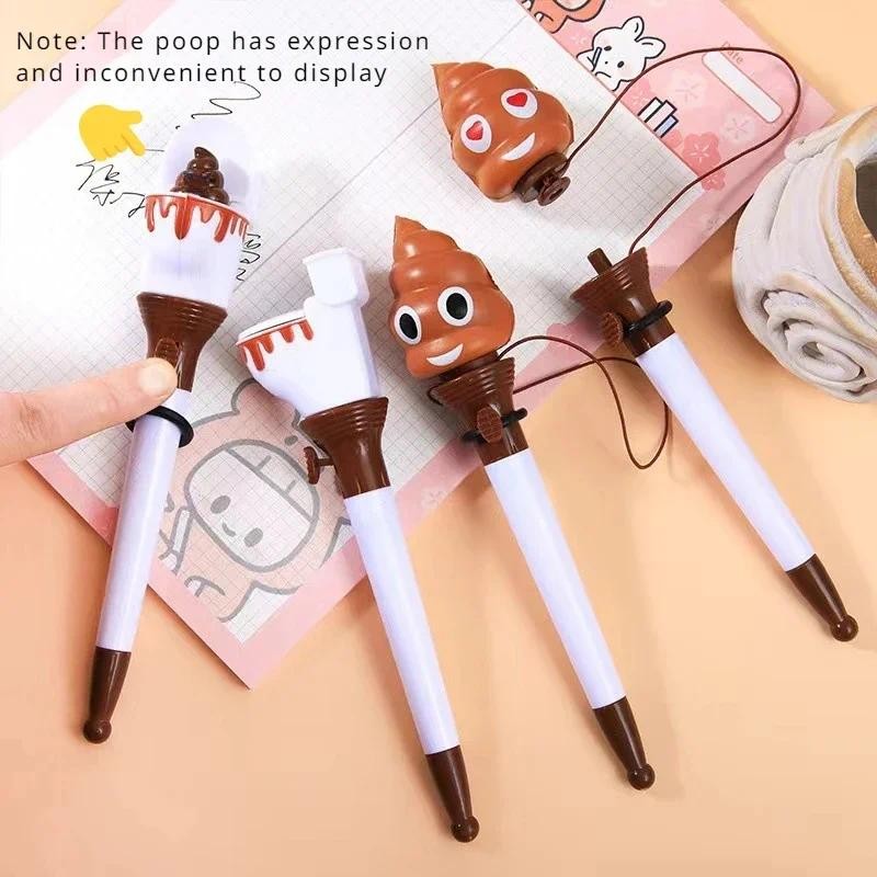 

Creative Cute Toilet Poo Shit Bounce Pen Fun Ballpoint Pen Cartoon Stress Relief Ballpoint Pen School Supplies Kids Gift Toys