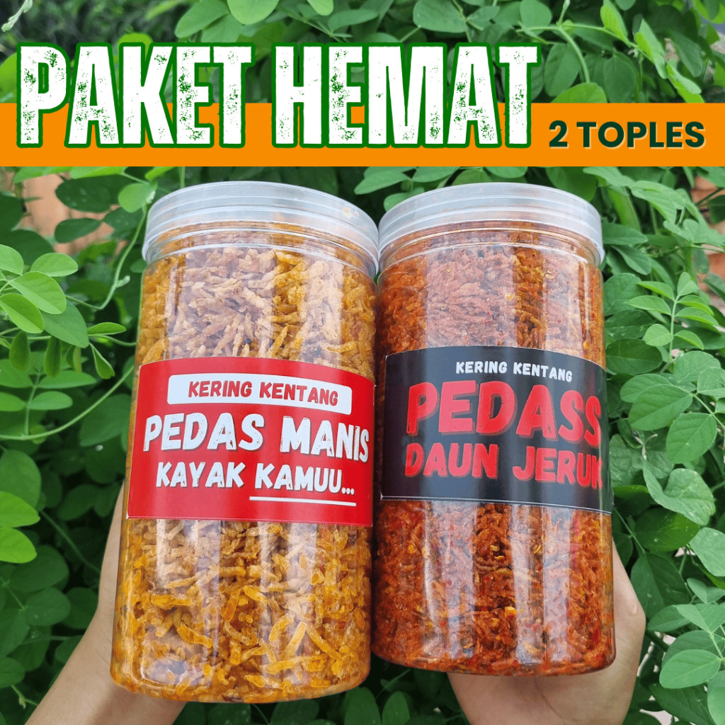 

Kering Kentang Mustofa Pedas Daun Jeruk Original Kemasan Jar Besar L