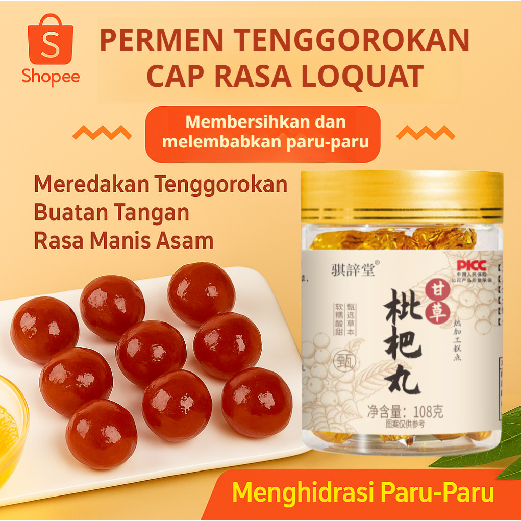 

⚡HARGA PROMO⚡Permen pereda batuk dan pelembap tenggorokan/ Permen herbal licorice loquat/ Permen loquat pelindung pita suara/ Mengatasi tenggorokan gatal, dahak, dan suara serak