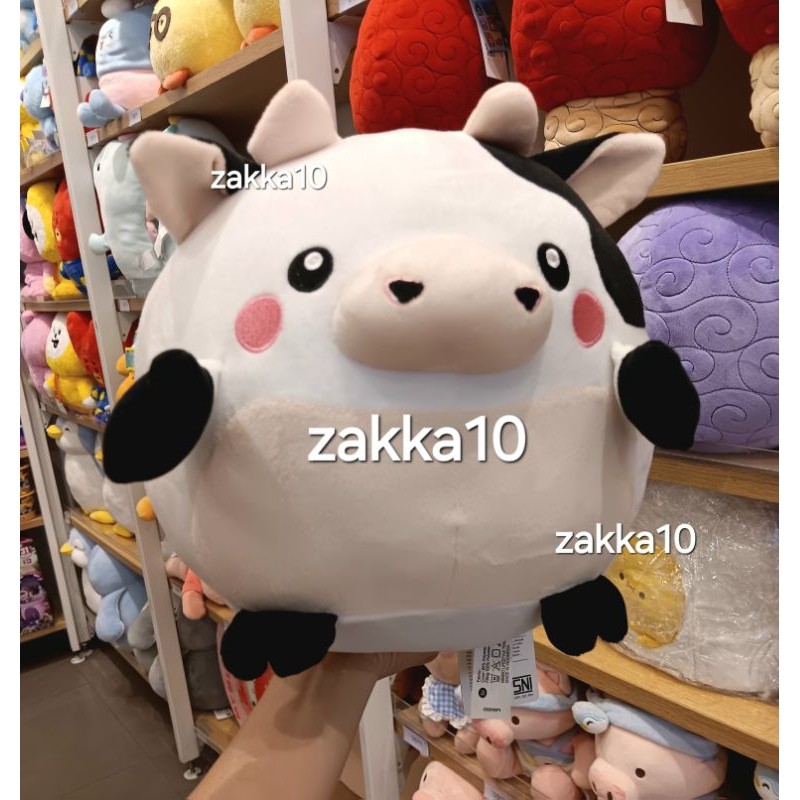 NASPROTOPB Miniso Round Cow Plush Toy Boneka Sapi Bundar