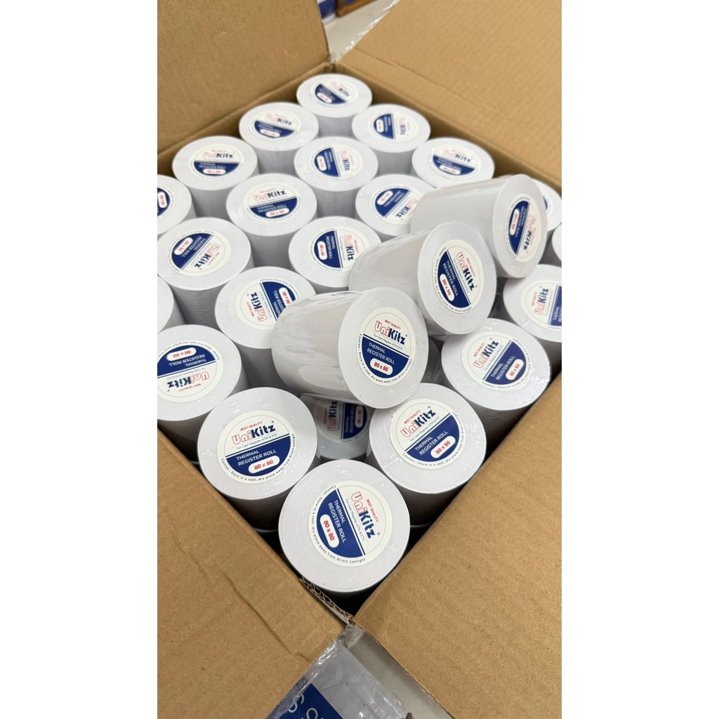 

1 BOX 50 ROLL KERTAS THERMAL 80X80 UNIKITZ / kertas struk 80mm