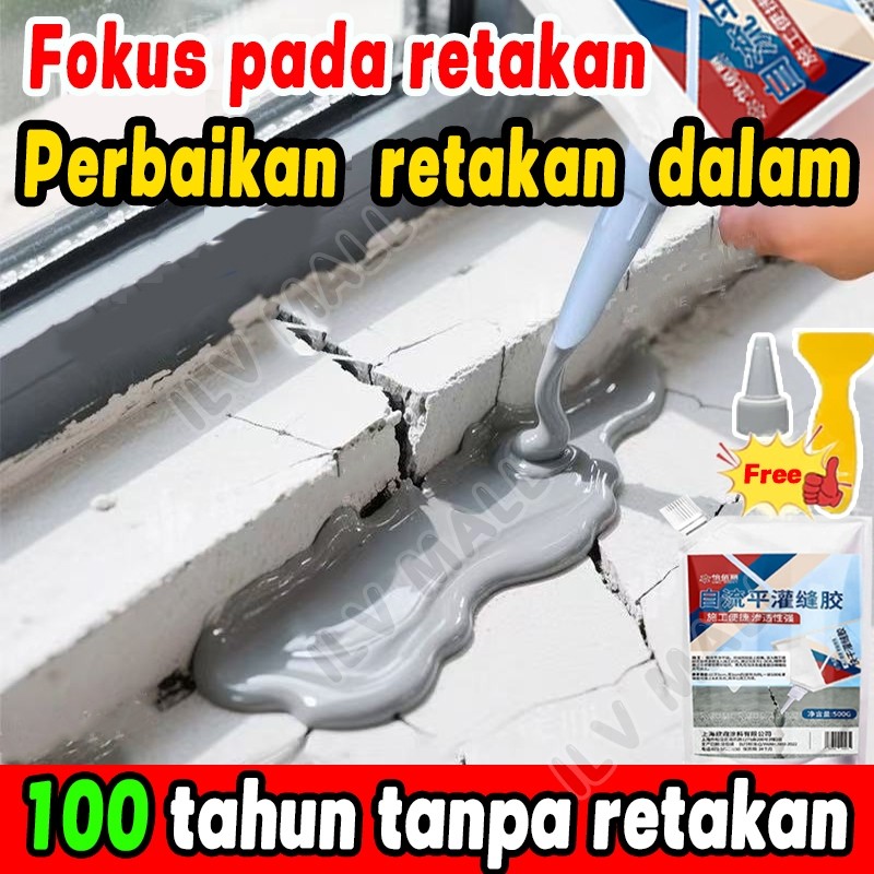 TERLARISdempul tembok retak dan bolong 500g lem dinding super kuat penambal dinding berlubang lem se