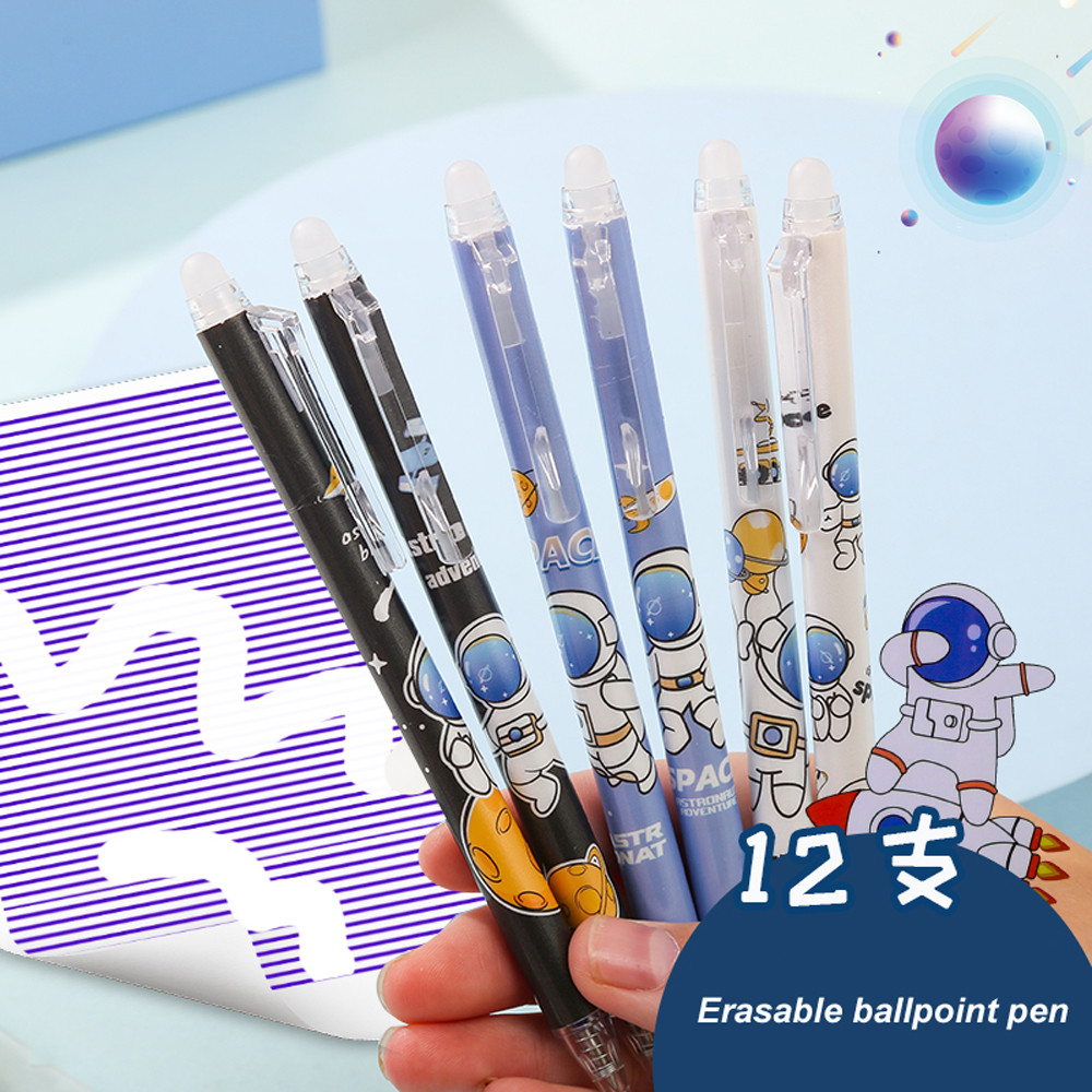

6 Pcs 0.5mm Kawaii Erasable Pens for Writing Notebooks Girls Cute Gel Pens Office Accessories School Stationery Blue Black Ink