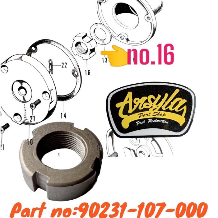 mur nut lock kruk as crankshaft cluth kopling 90231-107-000 honda cb100 cb125 cl100 sl100 XL 125 gl 