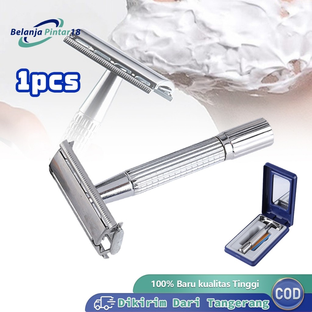 Alat Cukur Jenggot Razor Pria Manual Stainless Pisau Cukur Kumis Jenggot Alat Cukur Jenggot Klasik