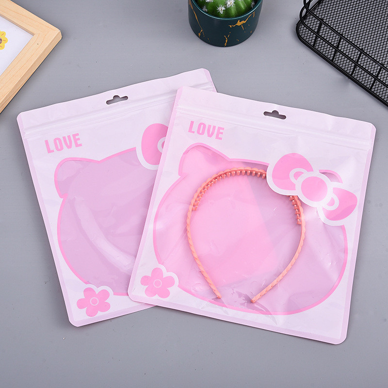 ZipperBag - Pouch ZipLock - Pink Kitty - Multifungsi - Serbaguna