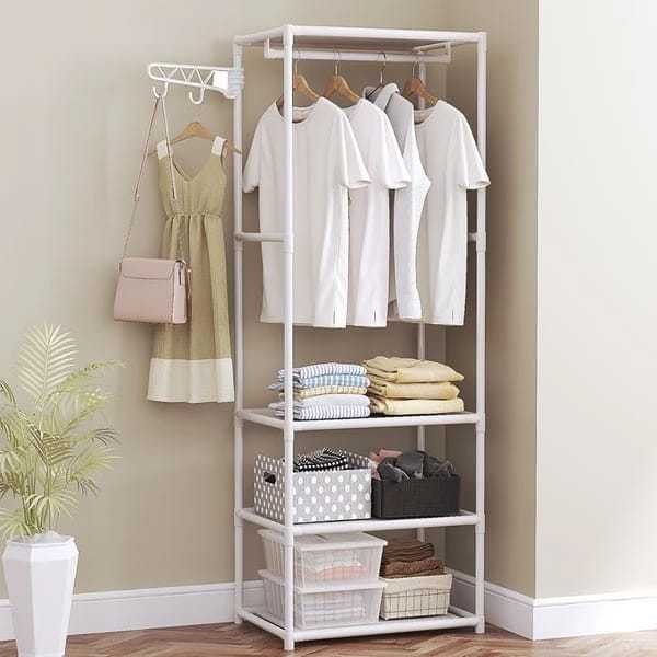 Square Cloth Gantungan Baju Aestetic Lemari Baju Gantung Rack Portable