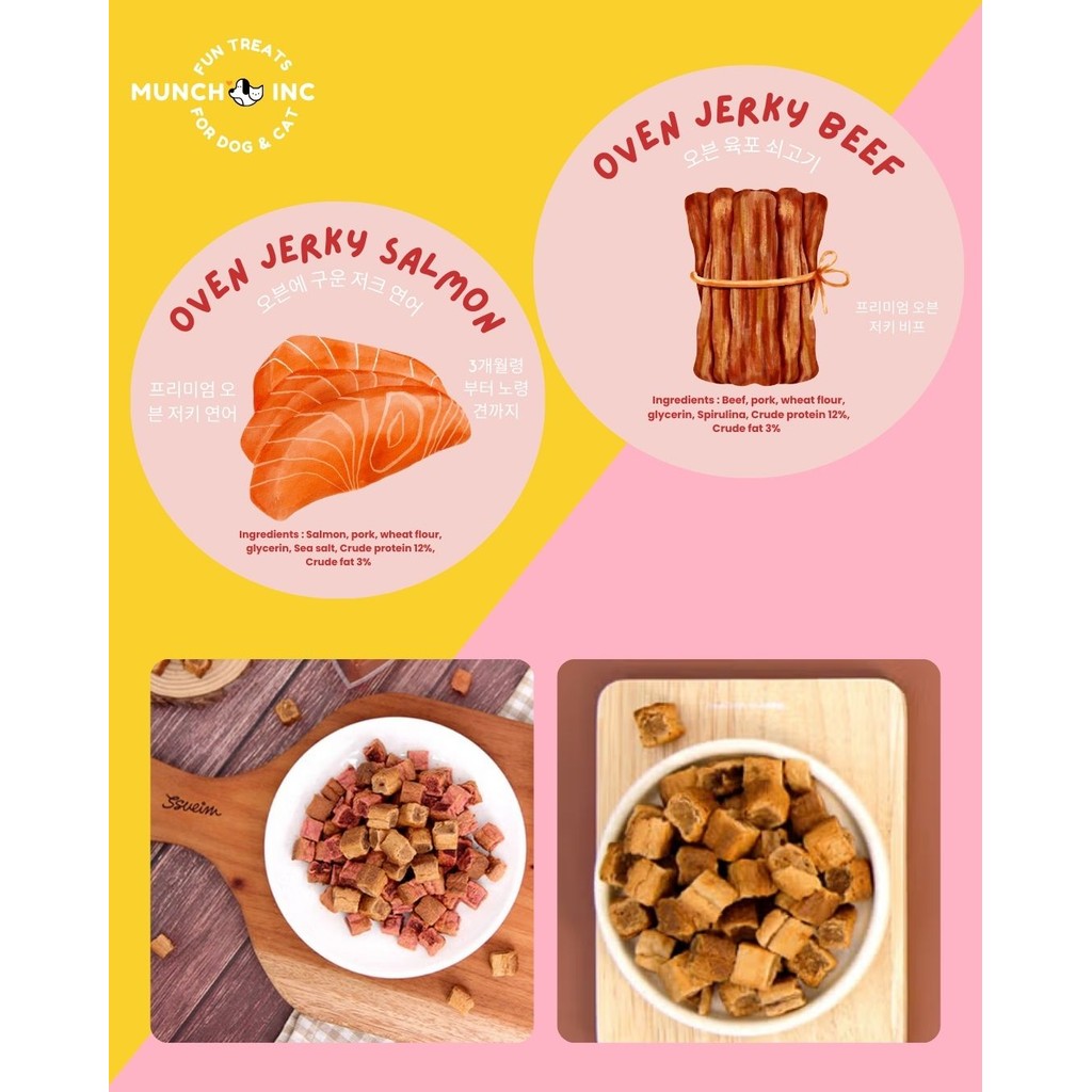 Munch Inc Dog Cat Snack Ovenbaked cemilan treats anjing kucing sehat import