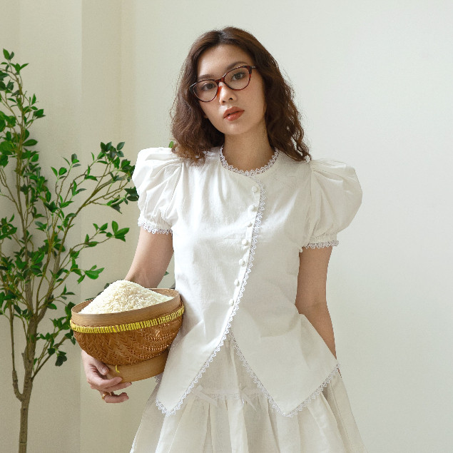 Rice Blouse - OWNION Collection | Atasan Katun & Denim Wanita | Blouse Renda Wanitaali