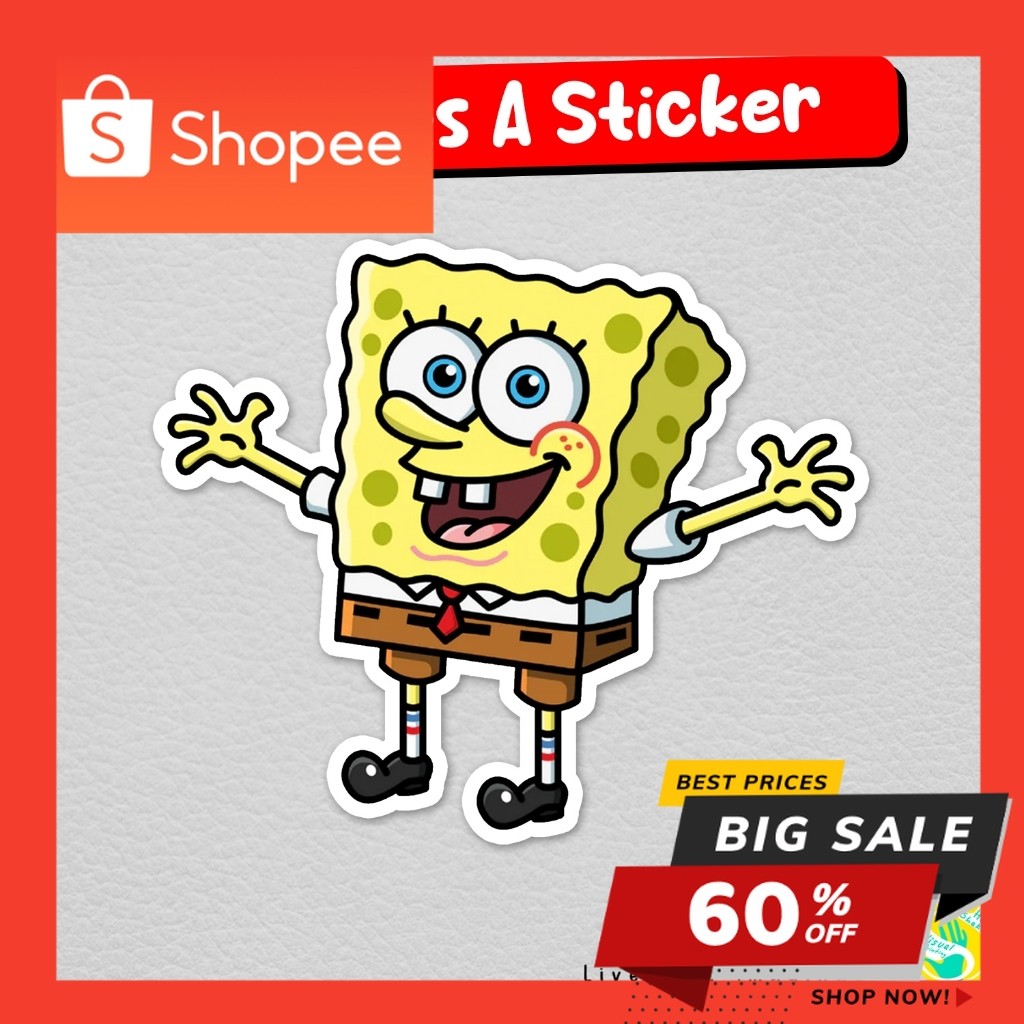 

Stiker Spongebob Sticker Kartun Bahan Vinyl Anti Air