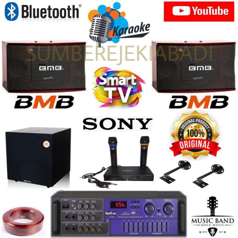 DISTRIBUTOR PAKET SOUND SYSTEM KARAOKE BMB 12 INCH SUBWOOFER BMB BLUETOOTH