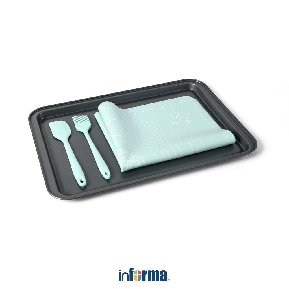 Informa Cooking Color Set Loyang Kue Dengan Alat Masak Tray Adonan Wadah Panggang Kue Cetakan Keik B