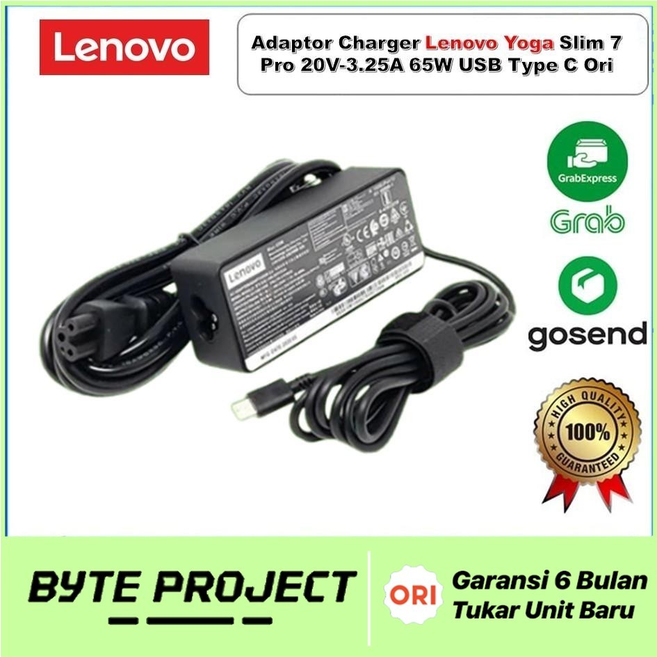Adaptor Charger Casan Yoga Slim 7 Pro Yoga 7 Yoga 6 Yoga Slim 7 Yoga Slim 6 20V-3.25A 65W USB Type C
