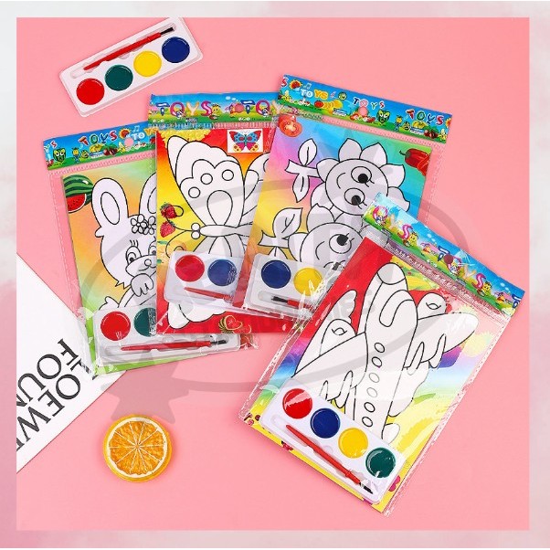 

AS PROMO CAT AIR KECIL Mainan mewarnai kartun binatang (Free Kuas + Cat) T-ED007