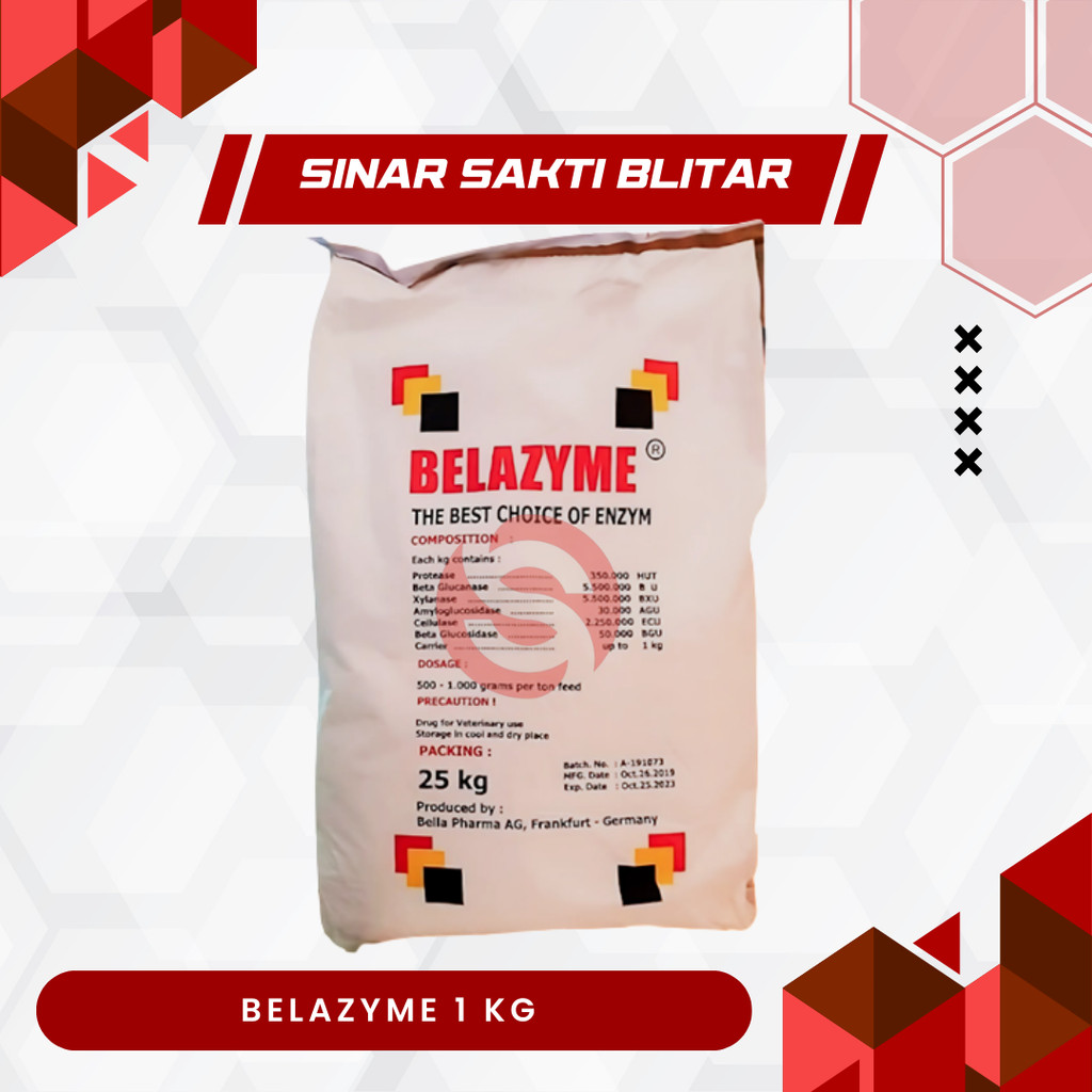 BELAZYME 1 KG - Suplemen enzim ternak - Enzim Unggas - Enzim Ayam - Enzim Bebek - seperti NATUZYME