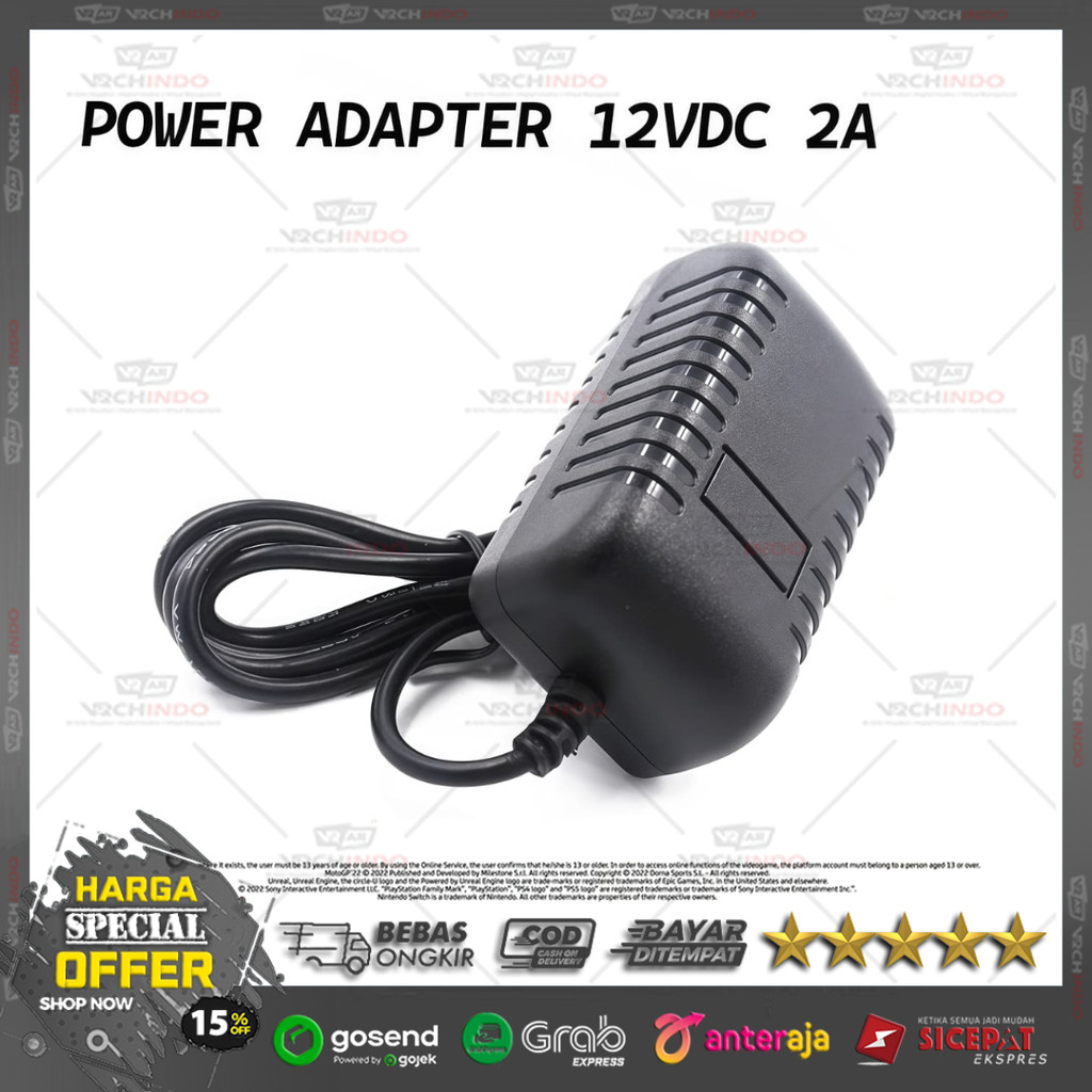 Adaptor Power DC 12V 2A / Charger Universal CCTV Router Lampu Fan High Quality 