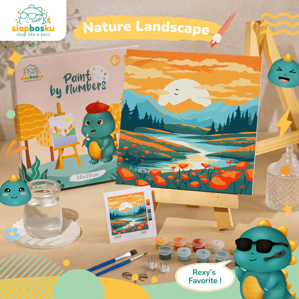 

SPECIAL SIAP BOSKU PAINT BY NUMBER KANVAS LUKIS 20X20 CM | NATURE LANDSCAPE | DIY LUKISAN ESTETIK ANTI GADGET Wk-