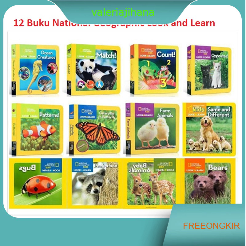 12 Buku National Geographic Kids Look and lLarn, Board book NatGeo - 1 set isi 12 buku - Buku Cerita