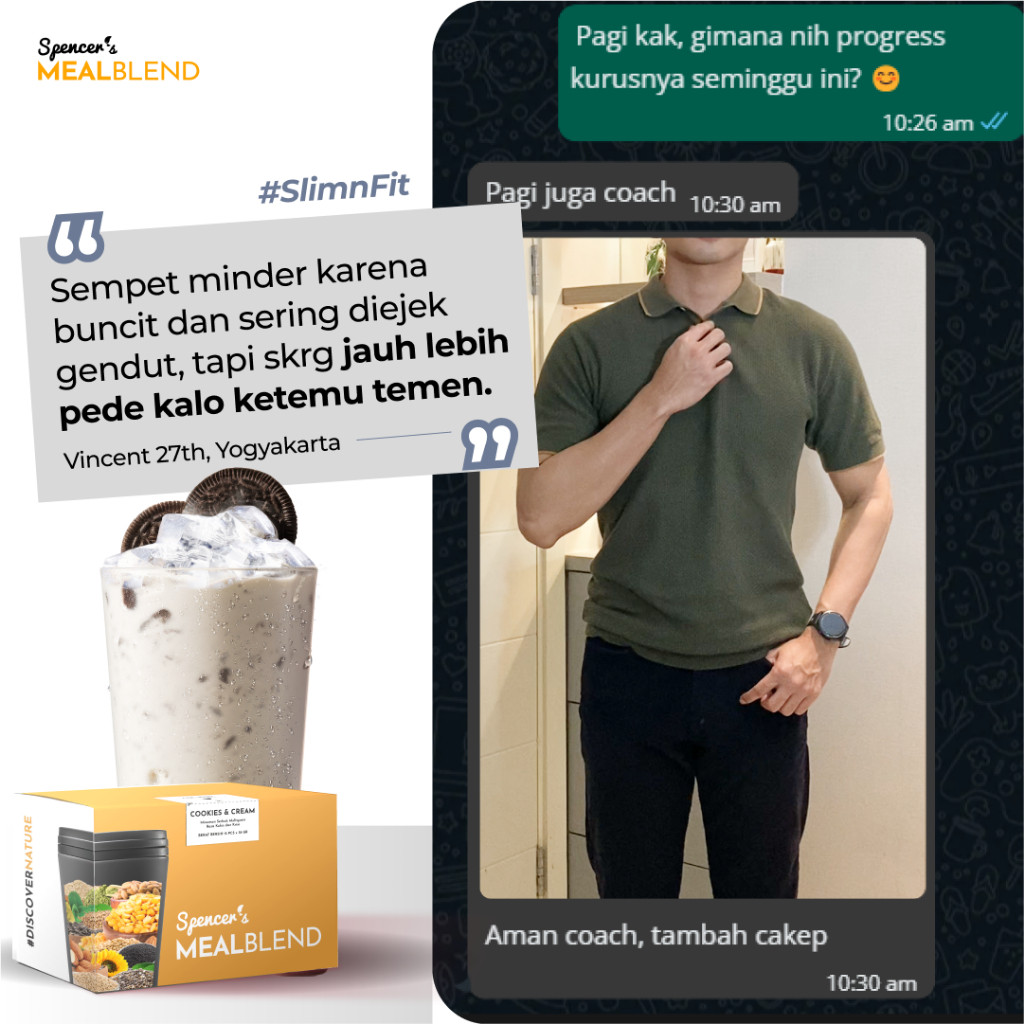 

Spencer's MealBlend - Makanan Pengganti Bantu Defisit Kalori No Sugar