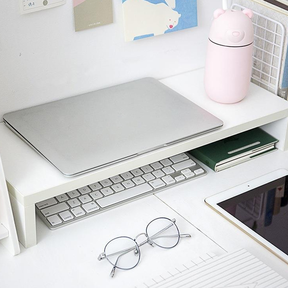 Wooden Monitor Stand DUDUKAN LAPTOP DAN MONITOR/DUDUKAN KOMPUTER/RAK MEJA KOMPUTER