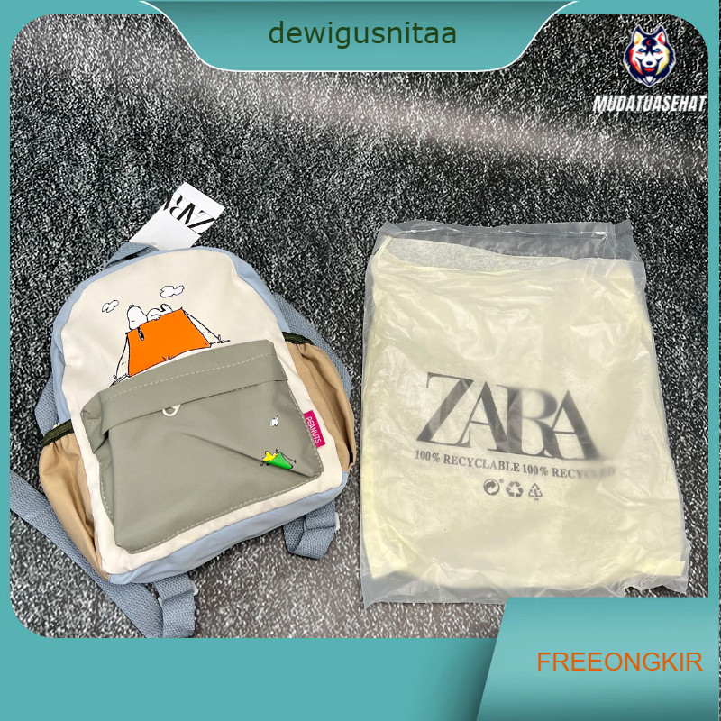 ZARA SNOOPY X PEANUTS MINI BACKPACK / TAS RANSEL ANAK /  BAGPACK / TAS SEKOLAH / TAS KULIAH / TAS KE