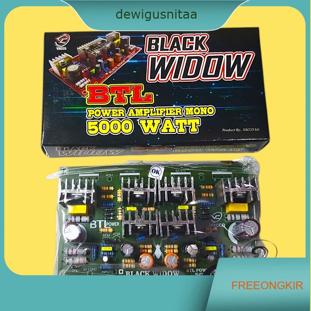 KIT BLACK WIDOW BTL POWER AMPLIFIER MONO 5000 WATT VACCO