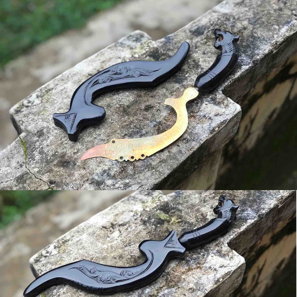 Kujang Kuningan Black Natural Antik Besar Mantaps