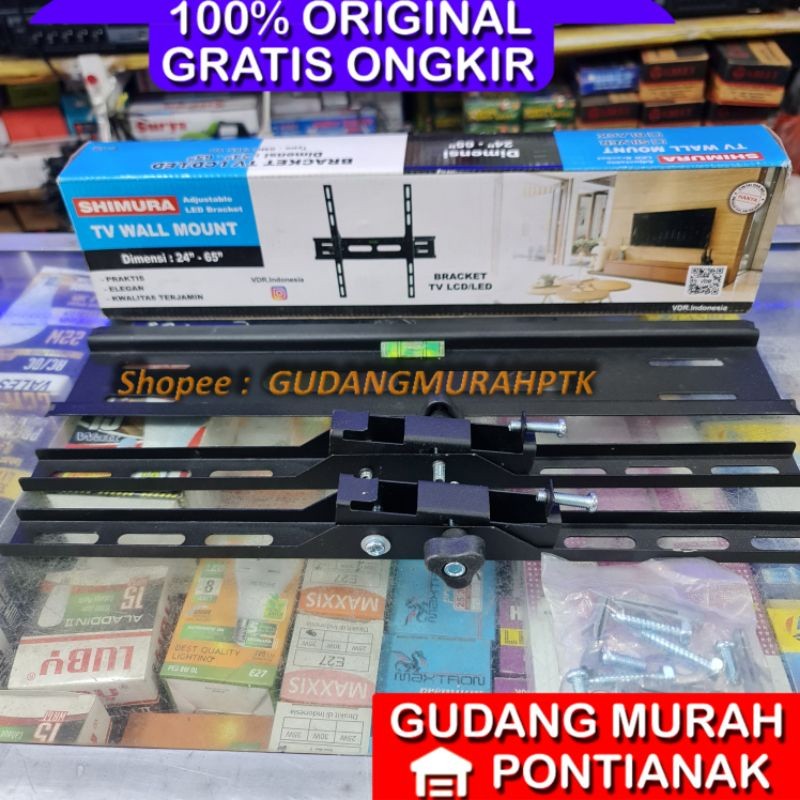 bracket tv shimura 24" - 65" / breket tv 24in sampai 65in tebel kuat tahan shimura 24in - 65in
