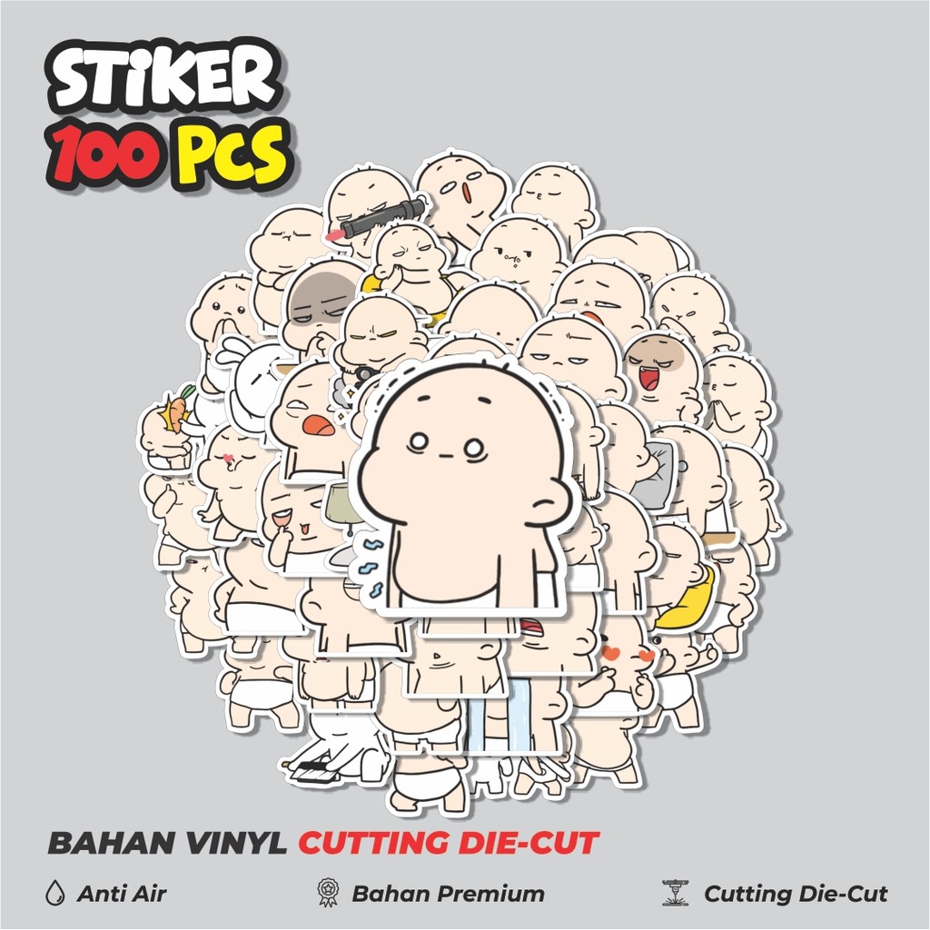Terbaru 50 pcs Gugundundut Dekorasi Lucu Kreatif untuk Notebook, Skateboard, HP