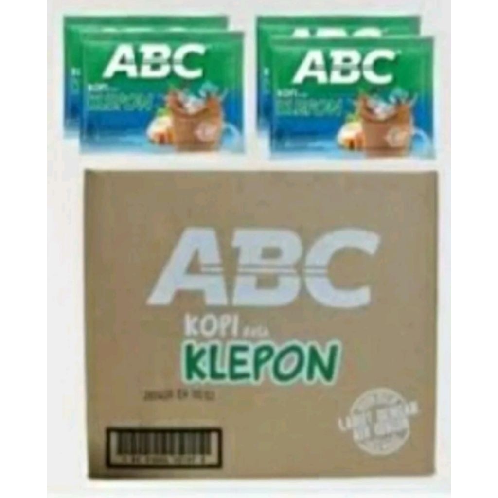 KOPI ABC KLEPON 1 dus isi 12 renceng/120 saset