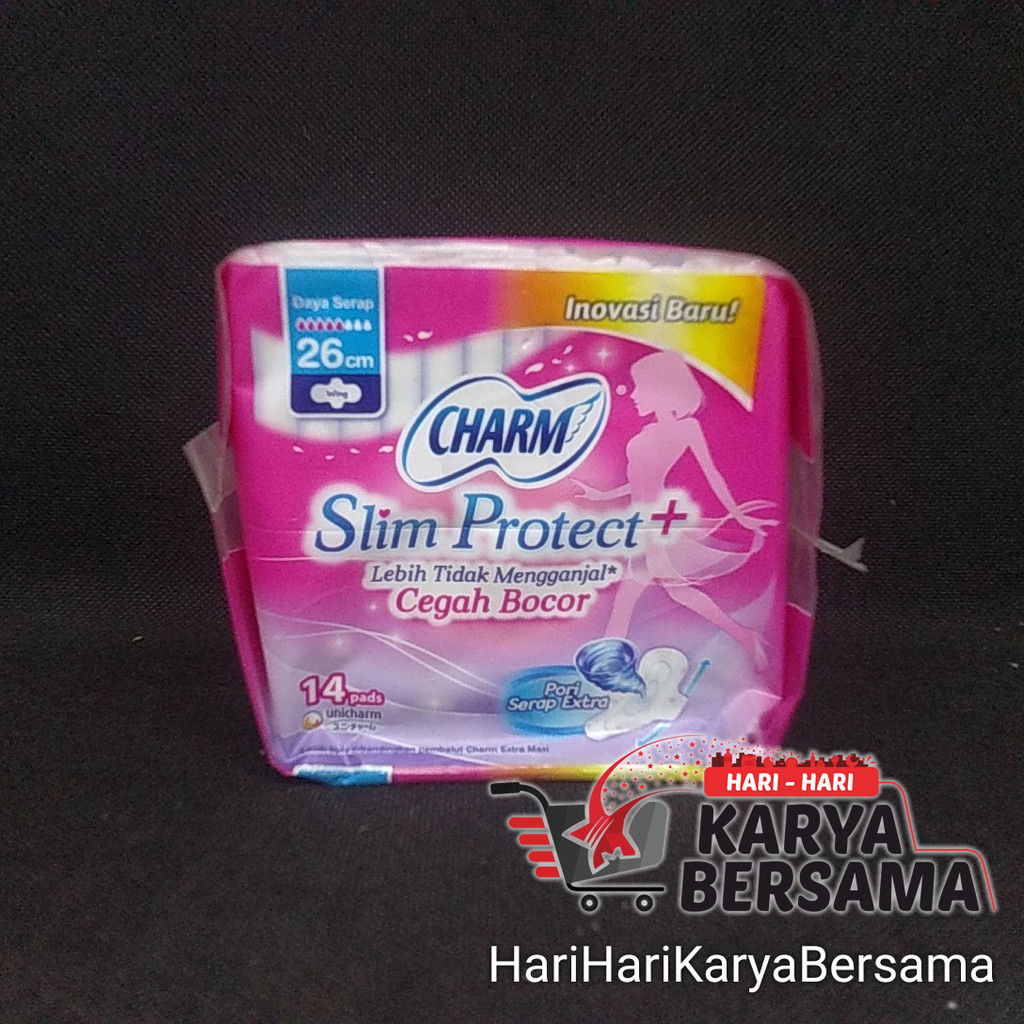PEMBALUT WANITA CHARM SLIM PROTECT WING 26CM ISI 14'S