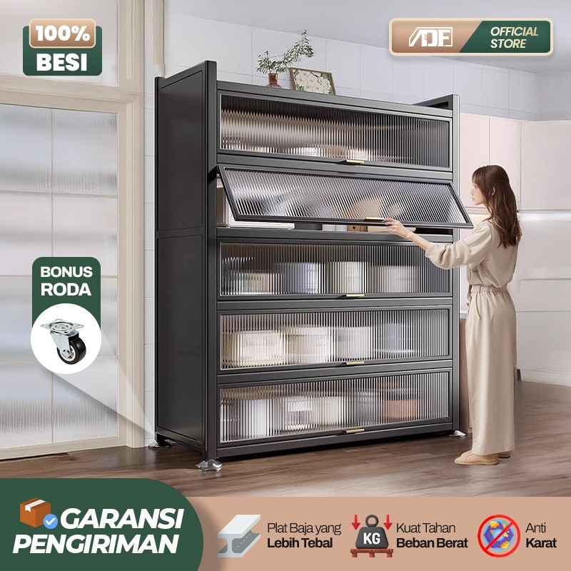 Rak piring Tertutup Rak Dapur Lemari Piring Lemari Dapur Rak Piring Stainless Rak Dapur Serbaguna