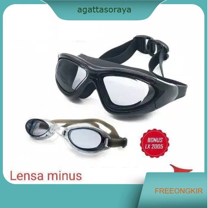 Kacamata Kaca mata renang Googles dewasa Lensa Minus 2 3 4 + - OPT9100