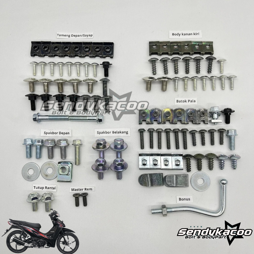 Baut Full body Revo Absolute Full Set / Baut Honda Revo Absolute Full Body Full Set